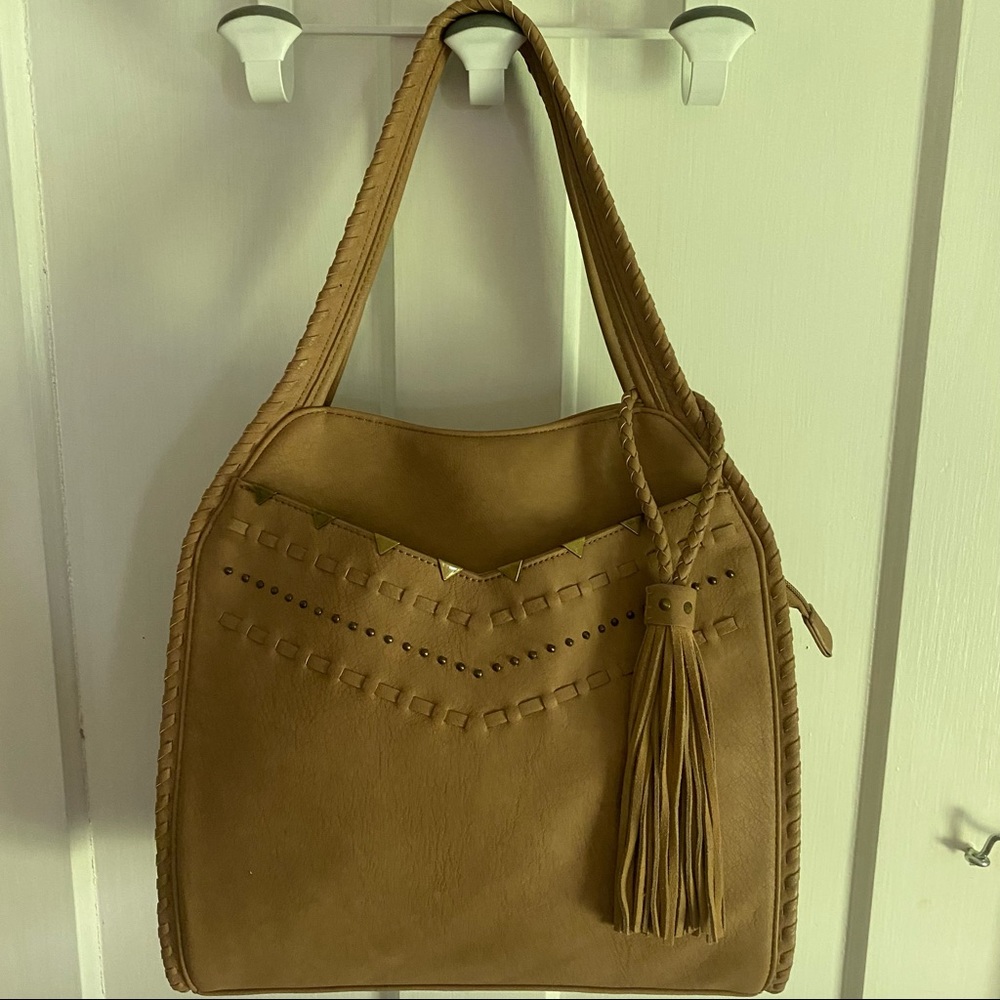 Steve by Madden Steve Tan Jjonah Whipstitch   Suede Hobo Bag